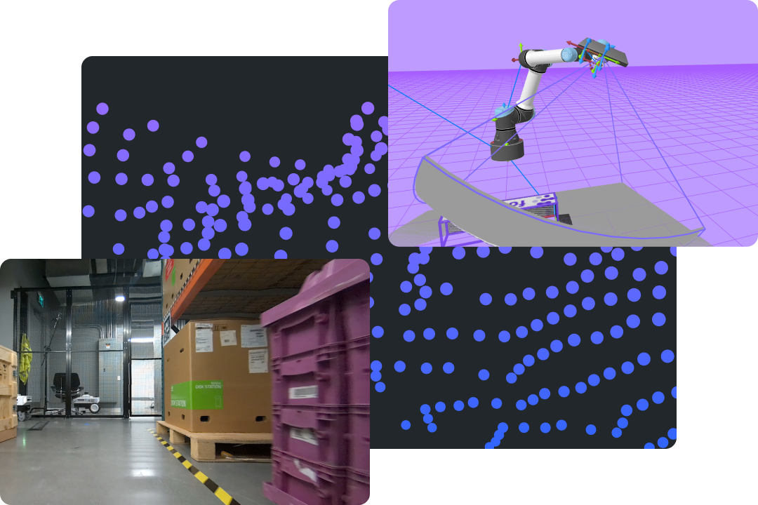 Teams collaborating on logistics robotics data in Foxglove