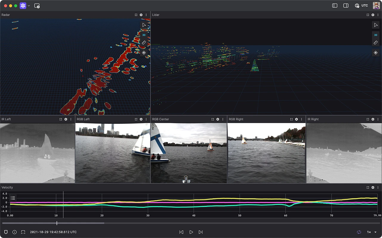 Marine robotics data visualization in Foxglove